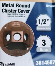 (12 Pack) Sigma Round Metal Weatherproof Electrical Box Cover, Bronze