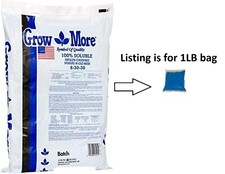Fertilizante Grow More 100 % soluble - 1 lb de 6-30-30 alto en fósforo 1 libra