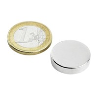 5 X Scheibenmagnet Rundmagnet Ø 20 Mm, HöHe 5 Mm Neodym N42 Nickel - HäLt 6,1 Kg