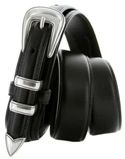 Smooth Oil Tanned Genuine Leather Western Ranger Belt 1-3/8" Wide