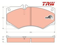 Bremsbelagsatz, Scheibenbremse Cotec Trw GDB317 FüR Puch Vw
