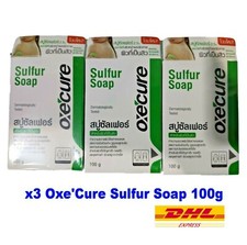 3 x Oxecure Sulfur Soap Clean and Reduce Acne Treatment on Back Chest Skin 100g