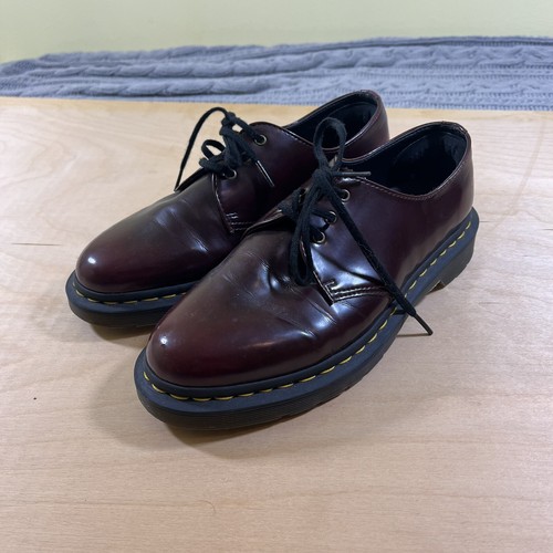 Dr Martens Burgundy Patent Leather VEGAN, Oxford Shoes Women's US8, UK6, EU39