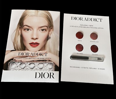 2 Lots Dior Addict Shine Lipstick 4 SHADES SAMPLE Set 8 Cherie Icone Nude Look