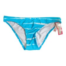 Xhilaration Juniors Blue Tie Dye Lined Cheeky Swim Bikini Bottom Size Large NEW