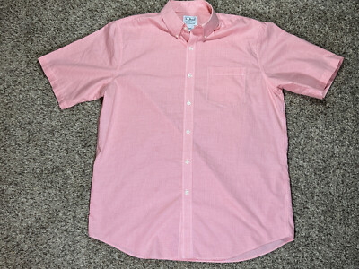 LL Bean Traditional Fit SS Checks Button Down Shirt Men Size M