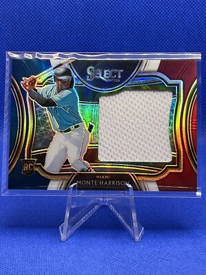 2021 Panini Select Jersey/Patch Rookie RC Monte Harrison  HRJS-MH RED WHITE BLUE