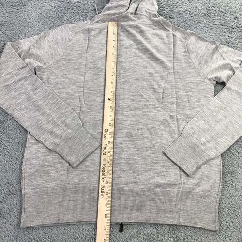 Naadam Sweater Womens Medium Full ZIp Hoodie Cashmere Grey Gray $295 Flint n675 - Picture 6 of 10