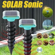 Gopher Mole Repellent Ultrasonic Solar Snake Deterrent Pest Sonic Spikes Stakes