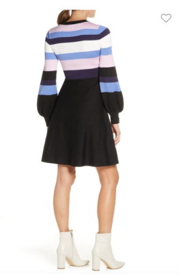 VINCE CAMUTO BALLON SLEEVE FIT & FLARE SWEATER DRESS sz XL | eBay