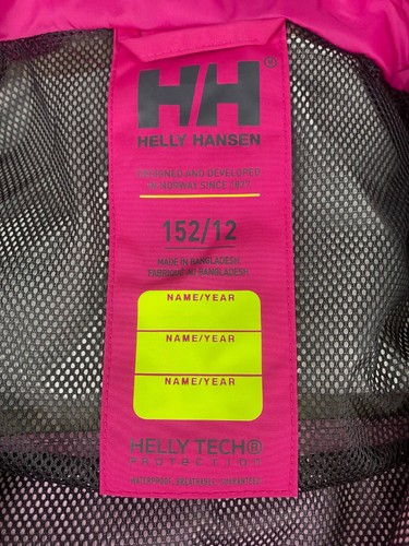 Helly Hansen Girls Magenta Rain Jacket $95, Size: 12 - Picture 4 of 6