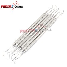 5 PCS DENTAL EXCAVATOR 17W, ENDO SPOON DOUBLE ENDED INSTRUMENTS STAINLESS STEEL