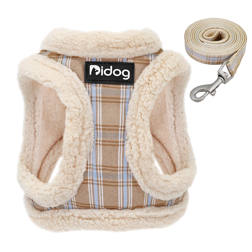 Dog Harness and Leash set Soft Warm Fleece Vest for Small Dogs Puppy Cat Walking