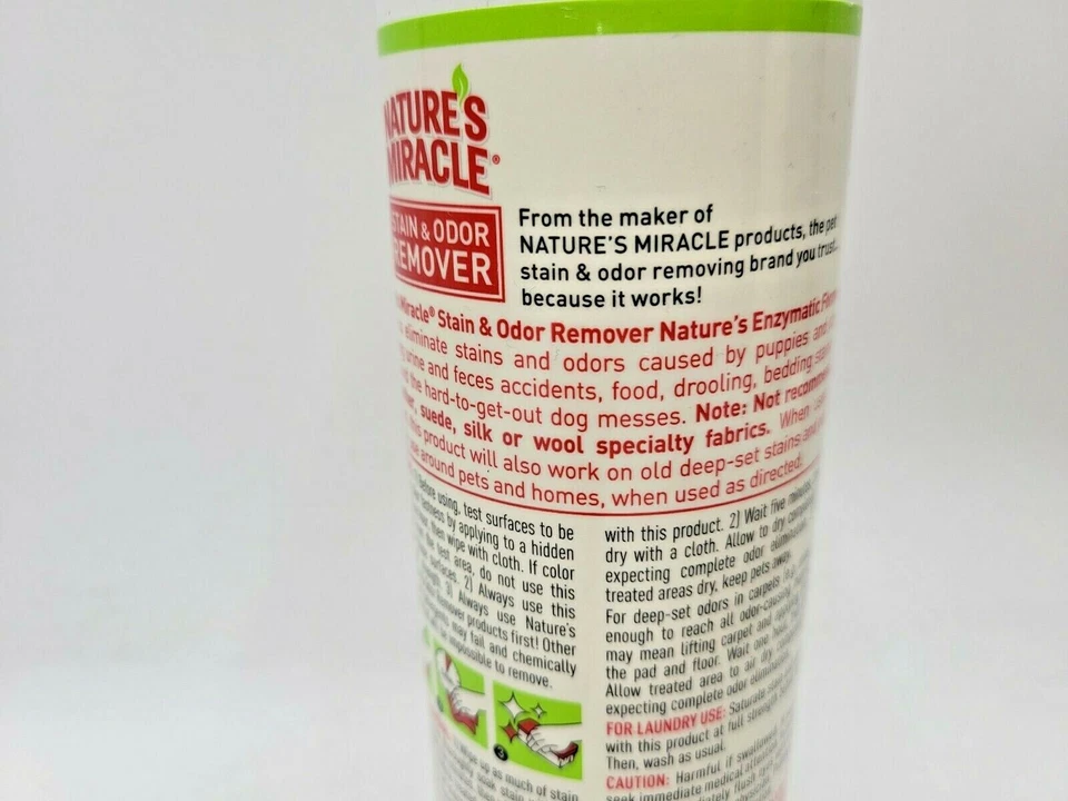 Nature's Miracle Stain & Odor Remover 3 PACK of 16 oz Enzyme Formula - 3 BOTTLES - Image 3 of 4