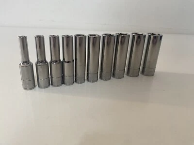 SNAP-ON Blue Point 1/4" Deep Socket Set 4mm-13mm 10pc Set - As sold by Snap On