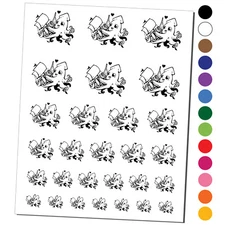 Adorable Sweet Kraken Squid Sea Monster Hug Ship Temporary Tattoo Set