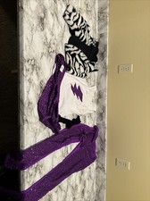 ZebraPurple White and Black Adult Hip-Hop Costume With A lot Of Accessories