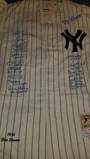 MLB Perfect Game Pitchers Signed New York Yankees Jersey with 16 Signatures