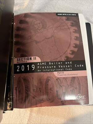 ASME CODE BOOK BPVC Sec II-D Metric 2019 Welding | eBay