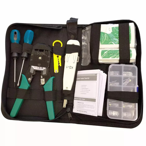 RJ45 Ethernet Network Cat7/6/5 Cable Tester Crimper Stripper Cutter Tool Kit Set - 第 1/15 張圖片