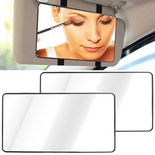2 PCS Car Sun Visor Mirror, Cosmetic Makeup Mirrors with Straps, HD Car Inter...