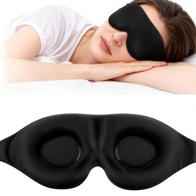 3D Contoured Sleep Mask, 100% Blackout Eye Cover - Zero-Pressure, Soft & Brea...