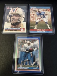 Lot of 3 Vintage Houston Oilers NFL Football Cards 1990s Patrick Allen, White..
