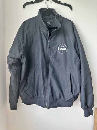 Port Authority Navy Bomber Jacket With Custom Lewis Bake Shop Logo Size XL