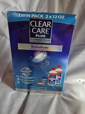 Clear Care Plus Cleaning Solution Twin Pack HydraGlyde Exp 08/31/2025 New