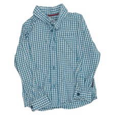 Polarn O. Pyret, chemise, taille : 92, bleu/blanc, coton bio, carreaux #u7a