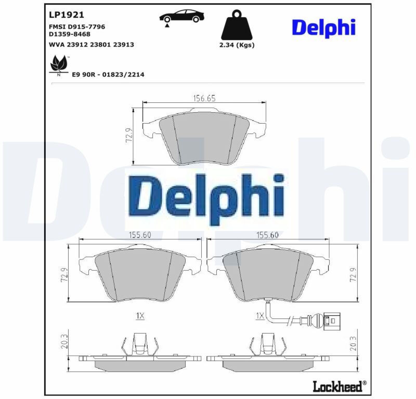 Delphi Lp1921 Bremsbelag - (4-Teilig) - Bild 2