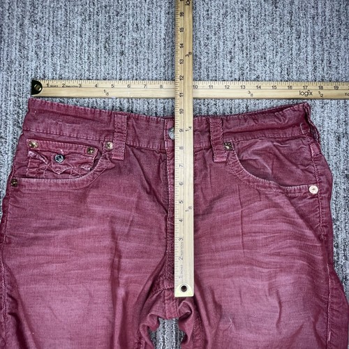 True Religion Größe 33 Herren Hose Cord Freizeit Mid Rise Rot - Bild 12 von 15