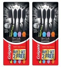 Colgate Slim Soft Charcoal Toothbrush Buy 2 Get 2 Free  Pack of 2 - 8 Pcs