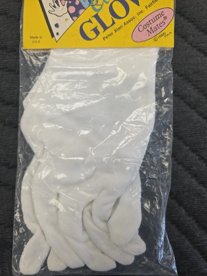 Vtg Costume Mates Clown Gloves White 1988 NIP NOS - Image 3 of 4
