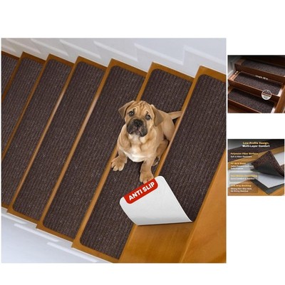 Stain-Resistant Non-Slip Carpet Stair Treads, 15 Pack for Safe Indoor Use