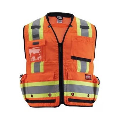 Milwaukee 48-73-5167 Orange Class 2 Surveyor High Visibility Safety Vest 2XL/3XL