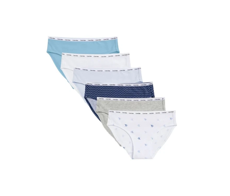 Calvin Klein Girls Bikini Underwear 7 Pack Cotton Stretch Multicolor Small NEW - Image 2 of 4