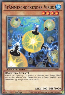 YuGiOh Stämmeschockender Virus SGX3-DEF13 Common Neu 1st