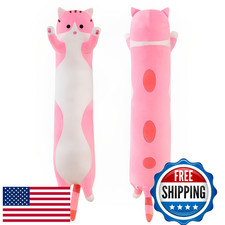 Shangman Lovely Plush Cat Doll Cute Cartoon Soft Stuffed Kitten Long Throw Pillo