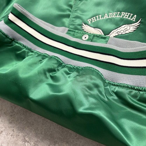 VTG 90s NFL PHILADELPHIA EAGLES STARTER SATIN BOMBER JACKET SIZE M MADE IN USA - Picture 7 of 10