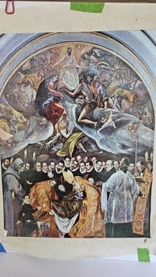 EL GRECO RELIGIOUS COLOR OFFSET LITHOGRAPH ON CANVAS CLOTH PAINTING 