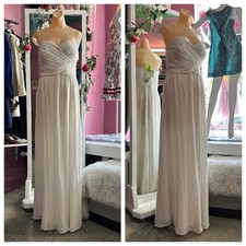 Ralph Lauren Strapless White Maxi Dress Flowy Wedding Party Prom Sweetheart 14 L