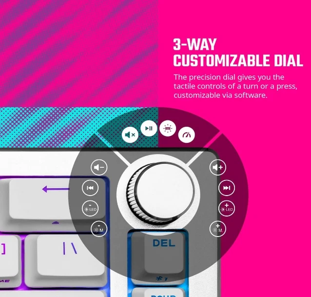 Cooler Master Wireless 2.4GHz Keyboard Silver/White CK-721-SKTM1-US - Image 3 of 4