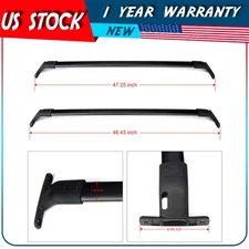 ?For 2018-2022 Ford Expedition Roof Rack Cross Bar Carrier Bolt-On Style Black