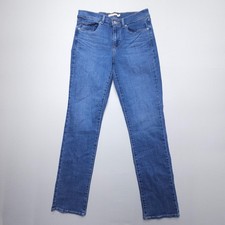 Levi's Classic Straight Jeans Womens 28 Blue Stretch Denim Mid Rise 32" Inseam
