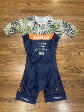 Team Varlo Men's Comfort Zip Up Triathlon Suit Multi Color XL