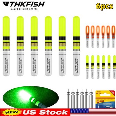 6pcs Night Fishing Light Up Fishing Bobbers Floats And Rod Tips Fishing Glow New