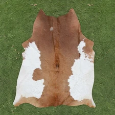 100% Real Natural Area Cow Hair On Cowhide Skin Floor Rug Carpet(66"x61") CC1368