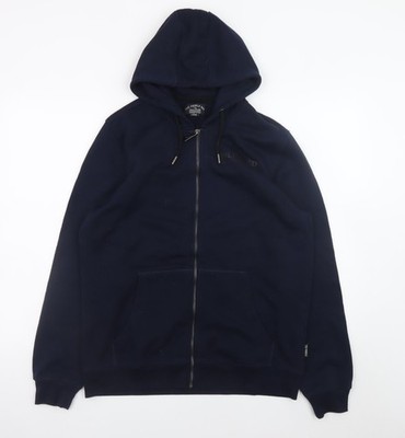 Hoodie Herren UK Größe L The People Rep blau durchgehender Reißverschluss