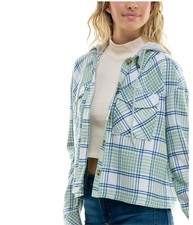 Ultra Flirt Womens Flannel Hoodie Anorak Jack...